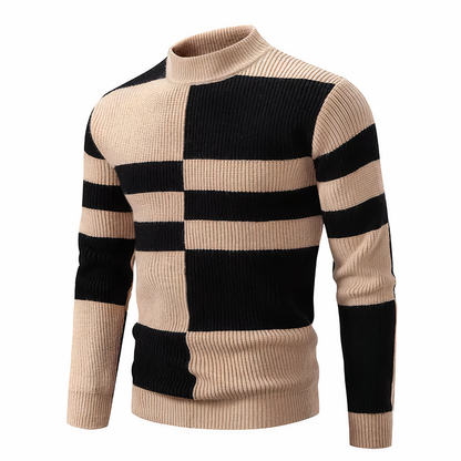 Pull en maille élégant pour homme - Patchwork moderne
