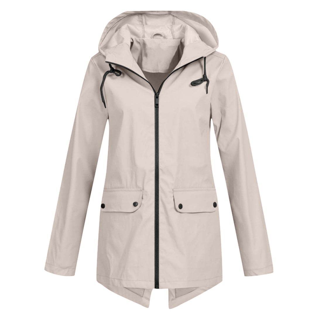 Wasserabweisende Regenjacke Mittellang Bequem - IdealeKleiden