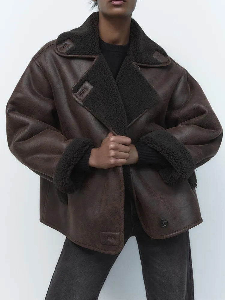 Blouson en cuir femme style vintage