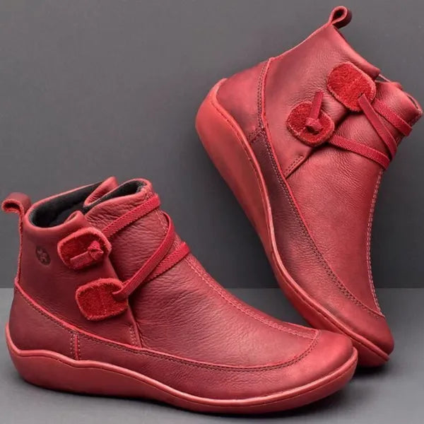 Bottes courtes vintage chic pour femme