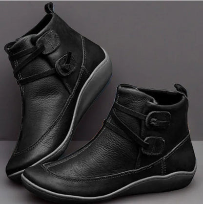 Bottes courtes vintage chic pour femme