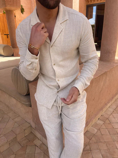 Chemise en lin élégante homme style classique