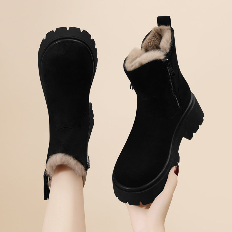 Kunstpelz Stiefeletten Damen Warm & Stylisch - IdealeKleiden
