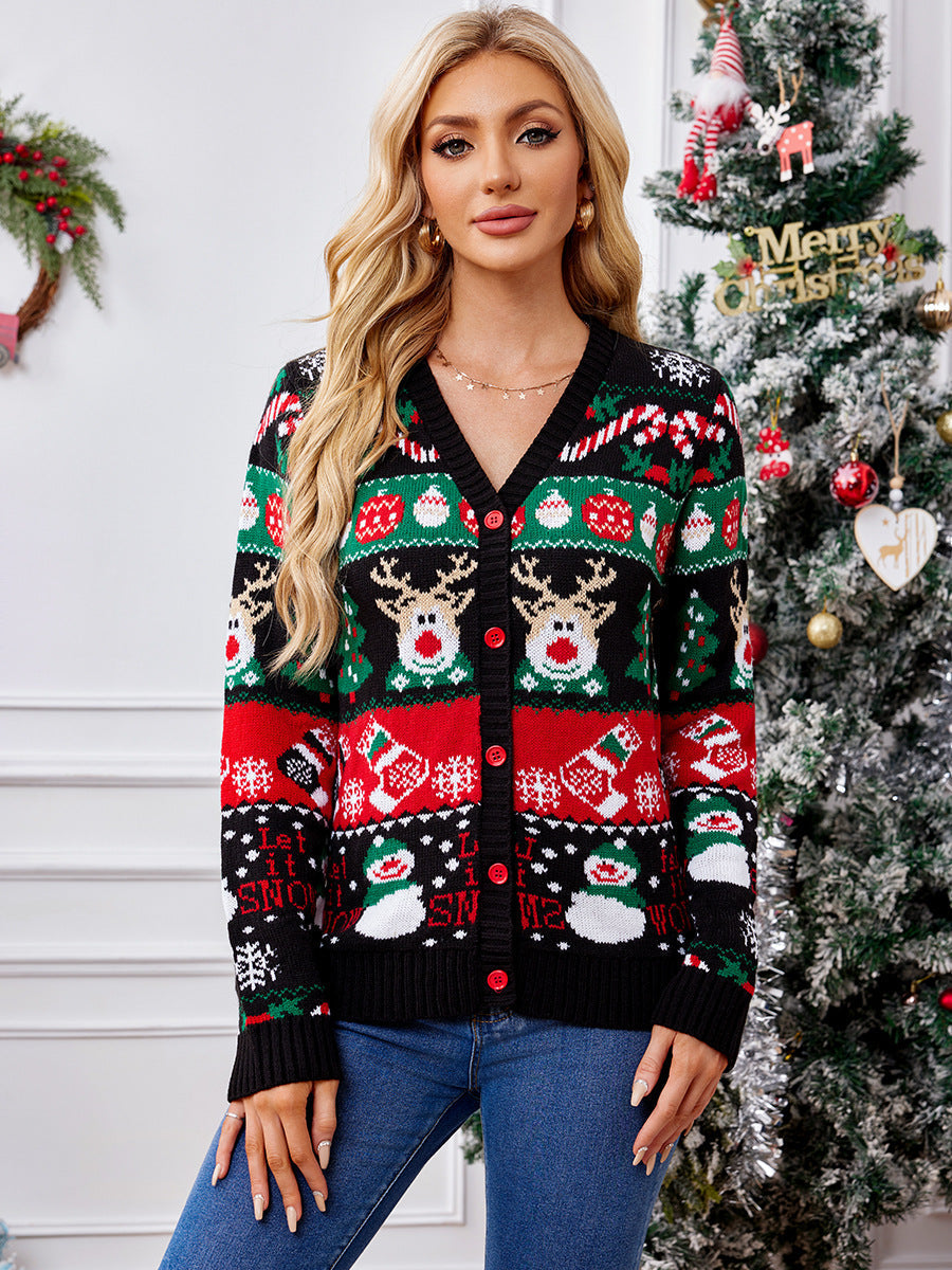 Cardigan col V doux pour femmes