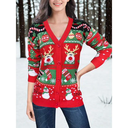 Cardigan col V doux pour femmes