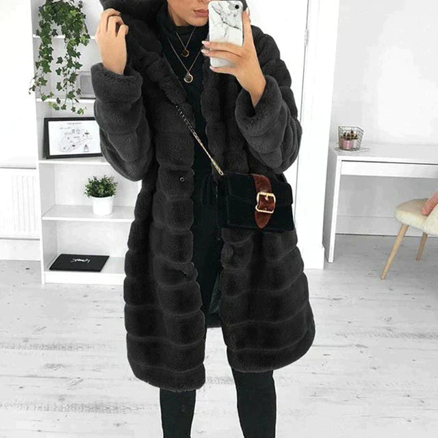 Manteau en fausse fourrure douce pour femme