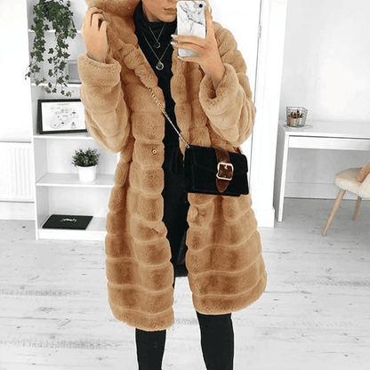 Robe de Fourrure de Luxe Douce et Chaude pour l'Automne