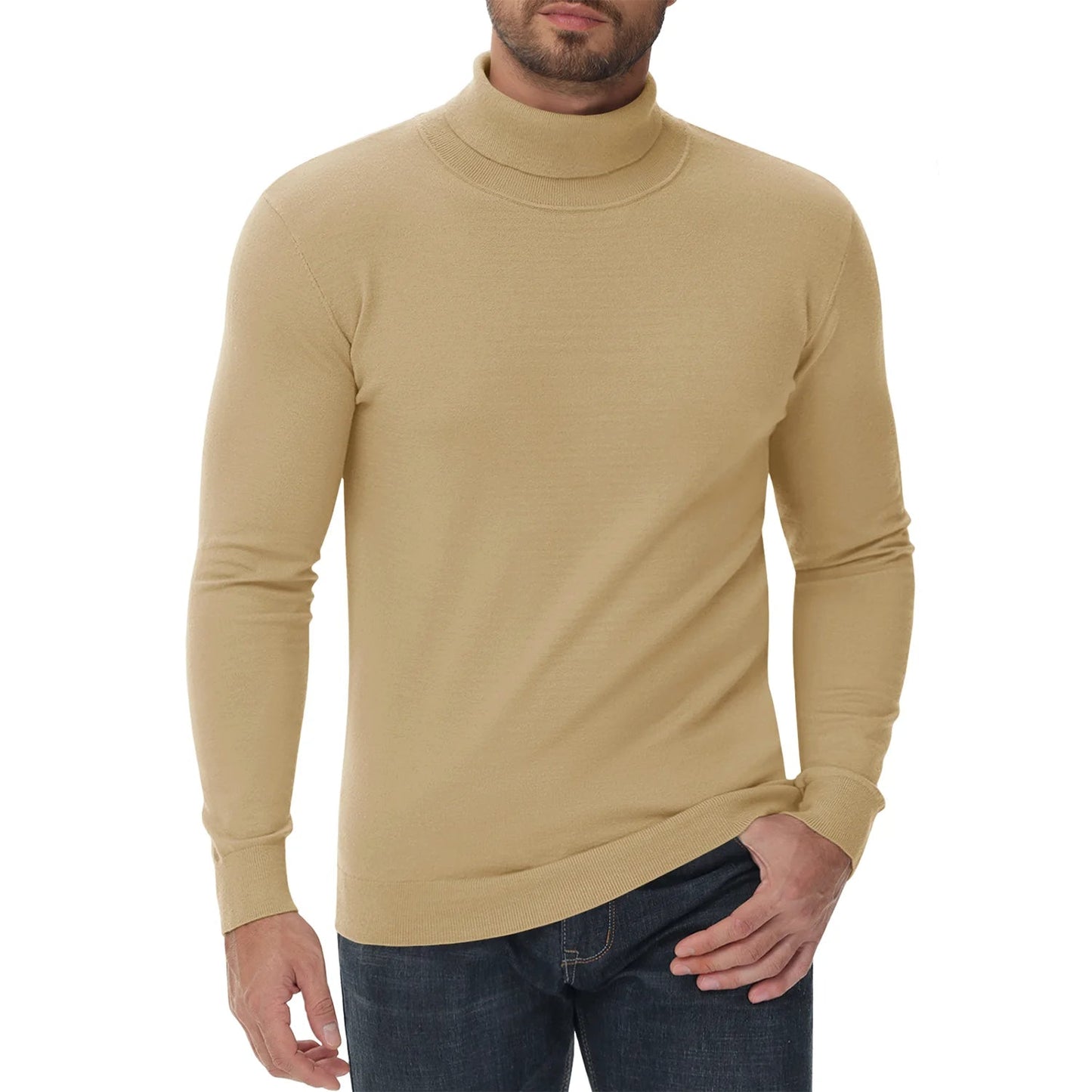 Pull col roulé homme coupe ajustée moderne
