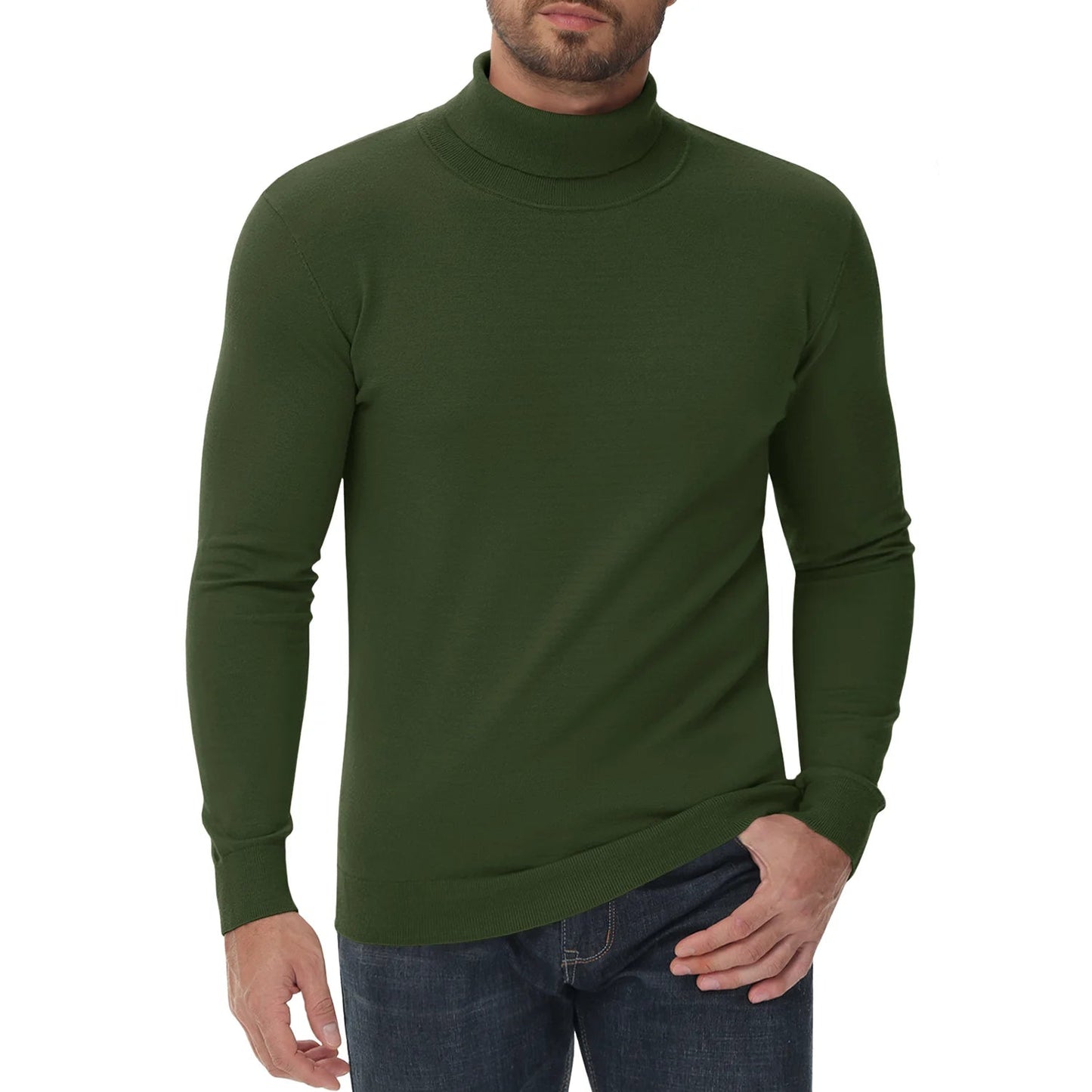 Pull col roulé homme coupe ajustée moderne