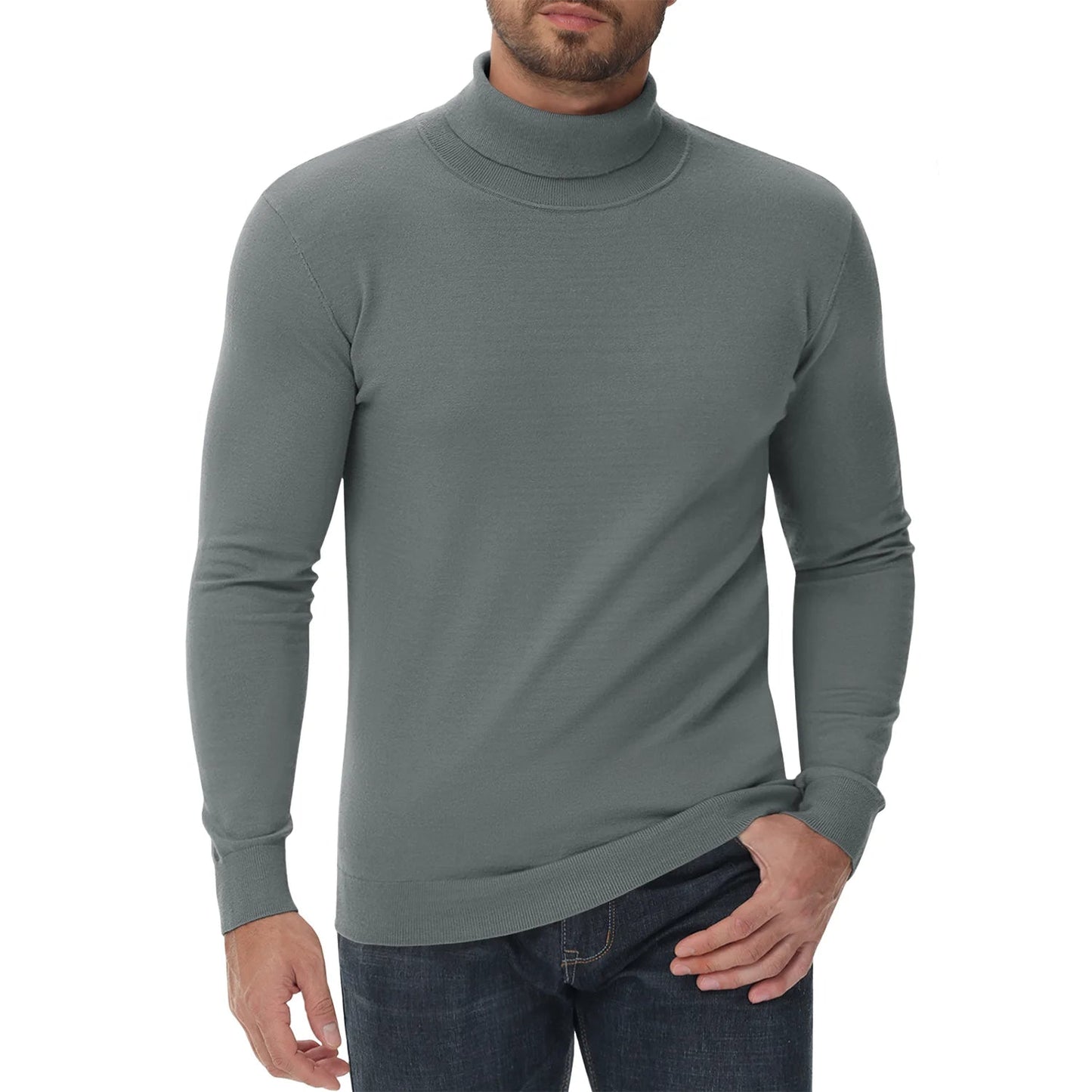 Pull col roulé homme coupe ajustée moderne