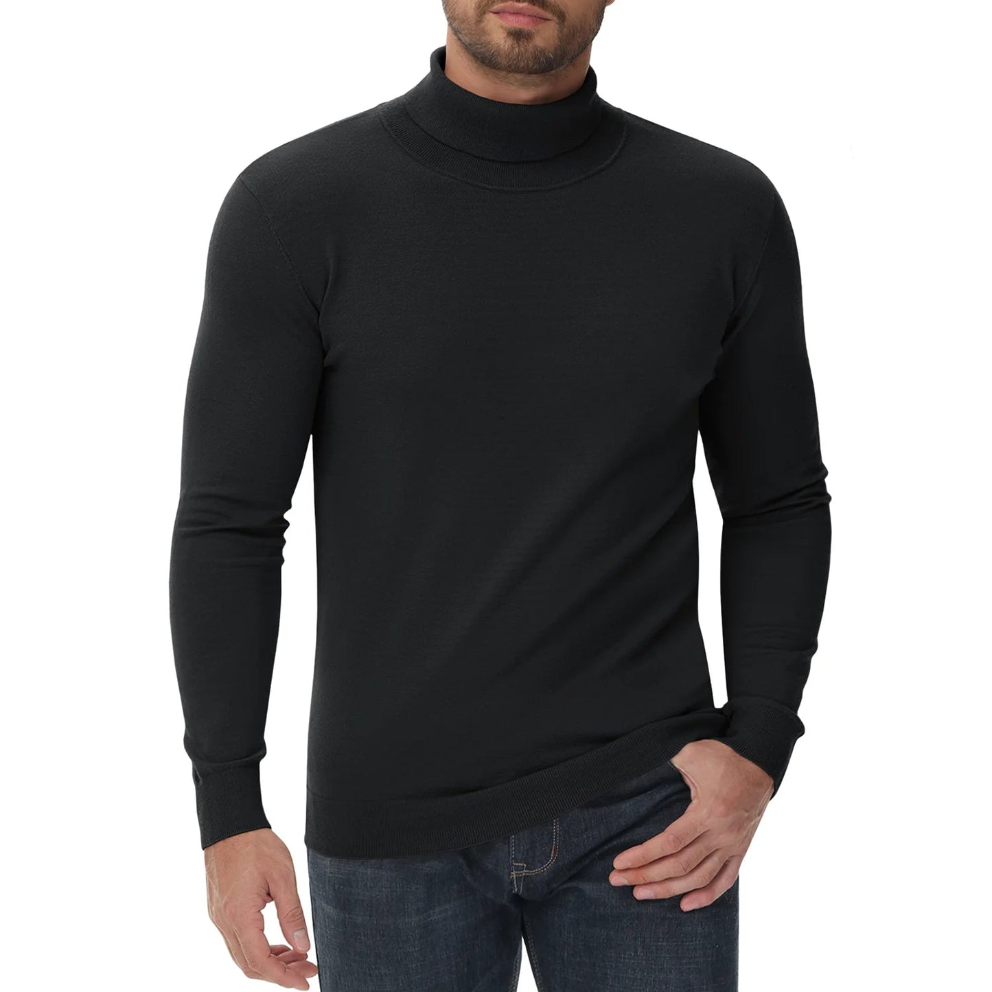 Pull col roulé homme coupe ajustée moderne