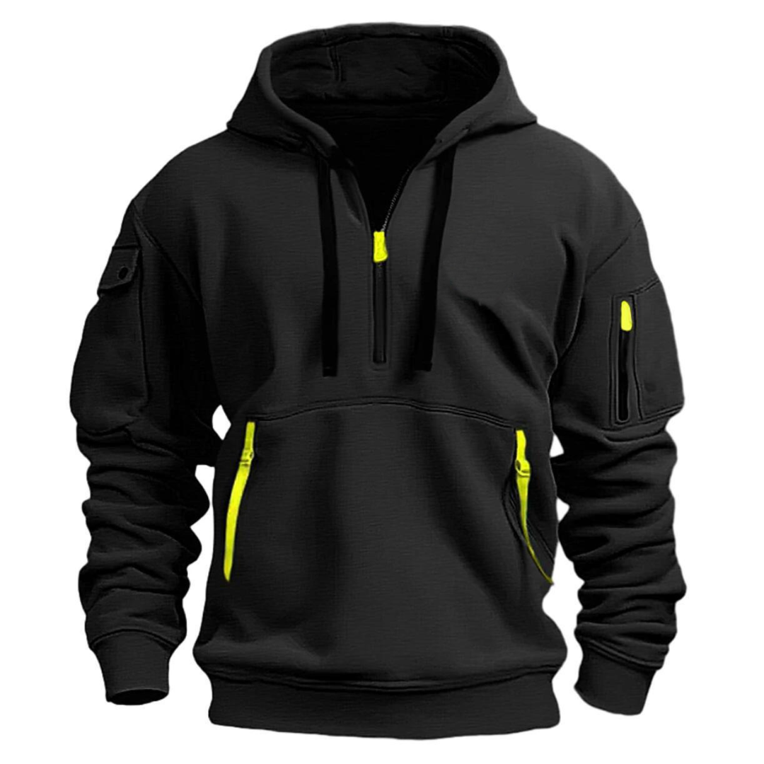 Sweat à capuche homme, zip, poches, sportif