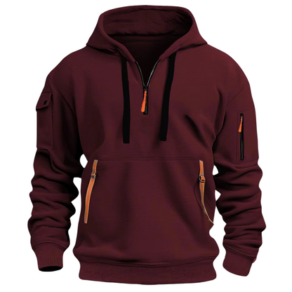 Sweat à capuche homme, zip, poches, sportif