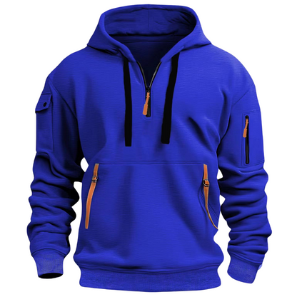 Sweat à capuche homme, zip, poches, sportif
