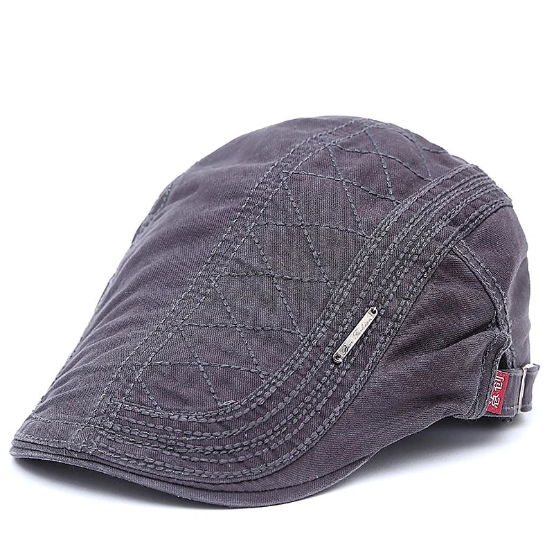 Casquette plate réglable pour homme en toile