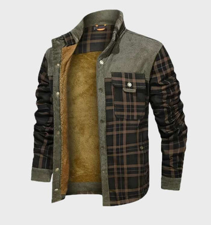 Chemise à carreaux en flanelle chaude pour homme, doublée polaire