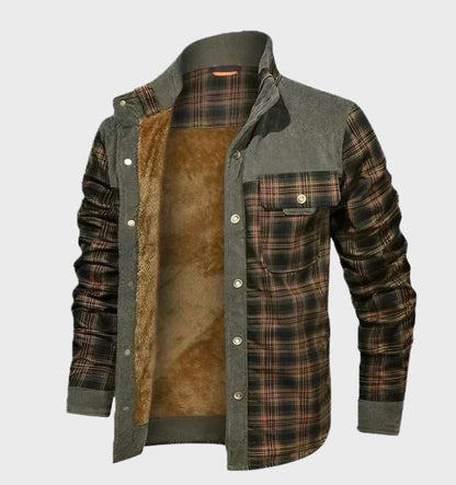 Chemise à carreaux en flanelle chaude pour homme, doublée polaire