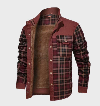 Chemise à carreaux en flanelle chaude pour homme, doublée polaire