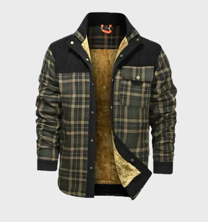 Chemise à carreaux en flanelle chaude pour homme, doublée polaire