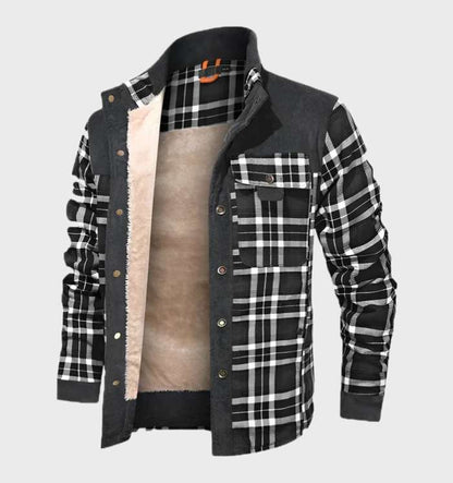 Chemise à carreaux en flanelle chaude pour homme, doublée polaire