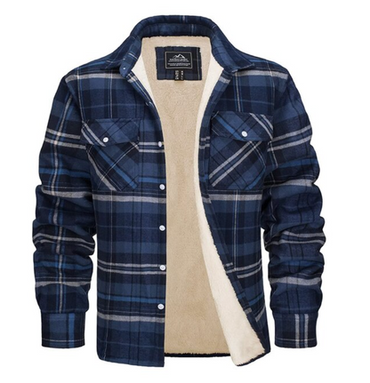 Chemise à carreaux en flanelle polaire chaude pour homme