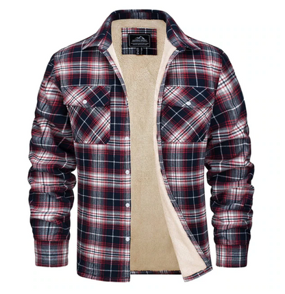 Chemise à carreaux en flanelle polaire chaude pour homme