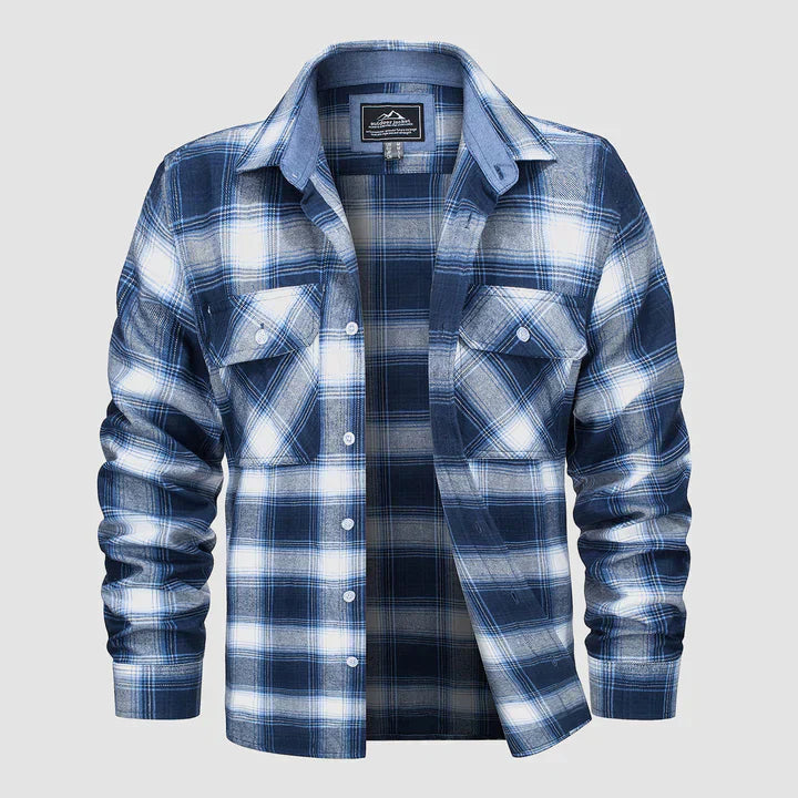 Chemise à carreaux moderne en flanelle pour homme