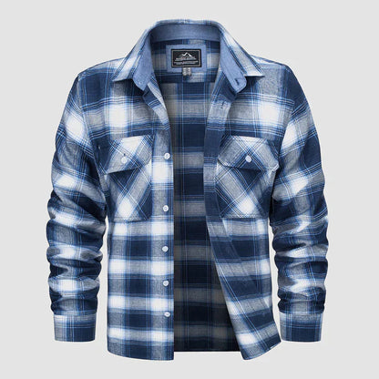 Chemise à carreaux moderne en flanelle pour homme