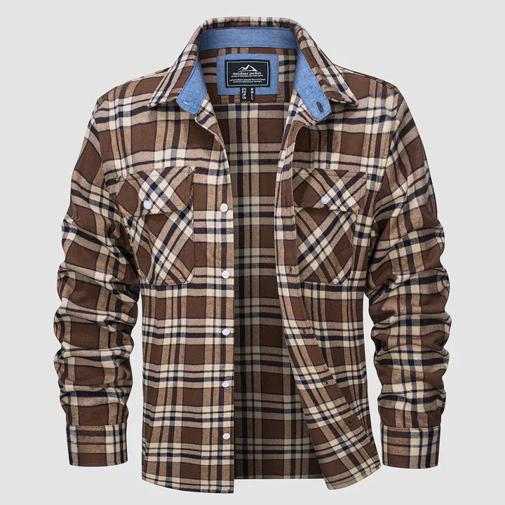 Chemise à carreaux moderne en flanelle pour homme