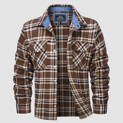 Chemise à carreaux moderne en flanelle pour homme