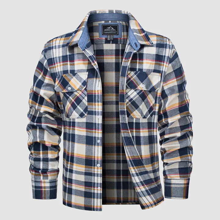 Chemise à carreaux moderne en flanelle pour homme