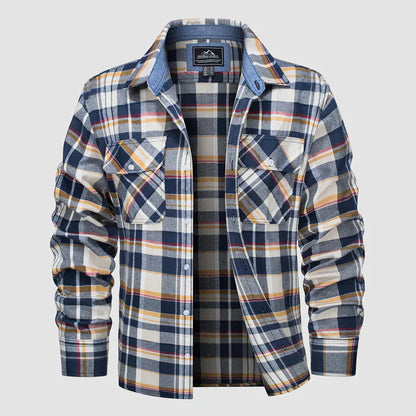 Chemise à carreaux moderne en flanelle pour homme