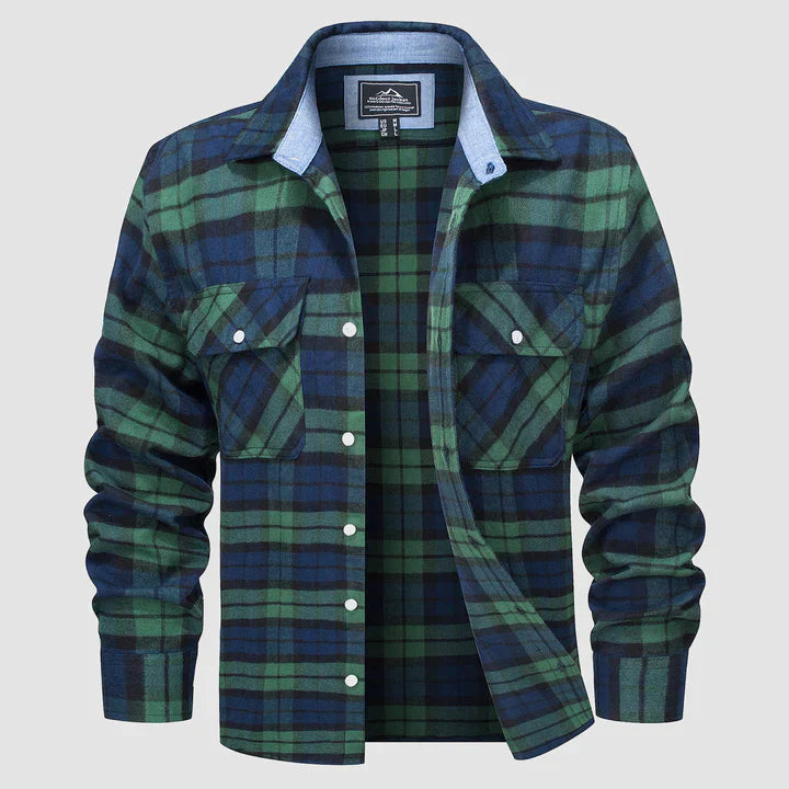 Chemise à carreaux moderne en flanelle pour homme