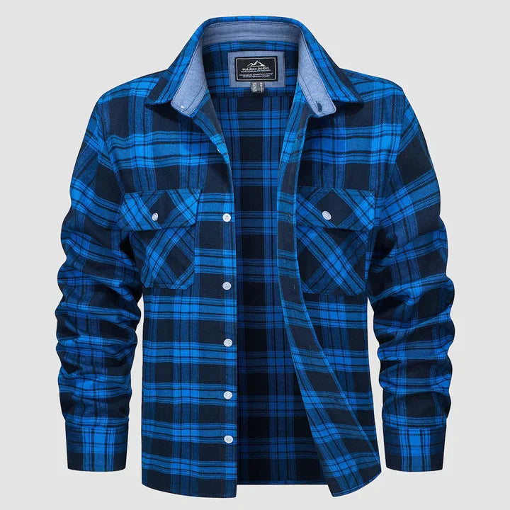 Chemise à carreaux moderne en flanelle pour homme