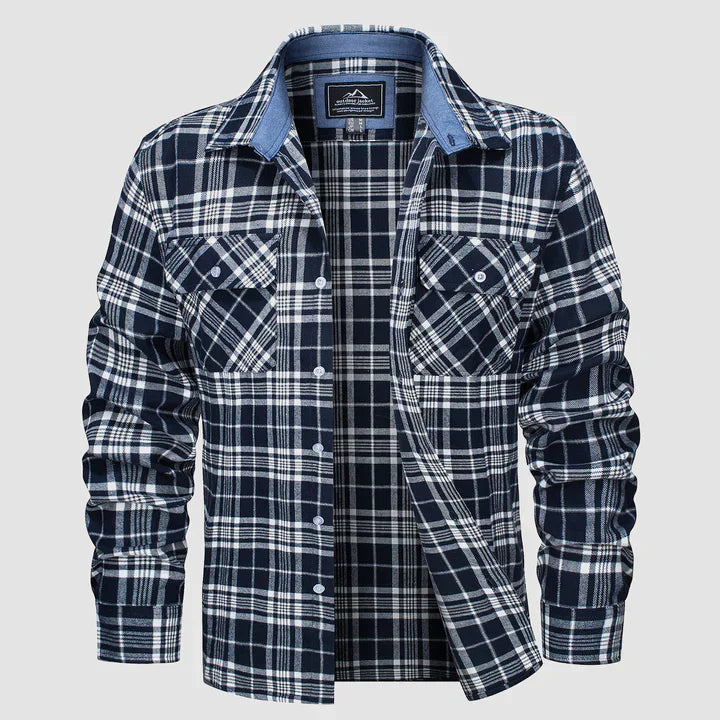 Chemise à carreaux moderne en flanelle pour homme