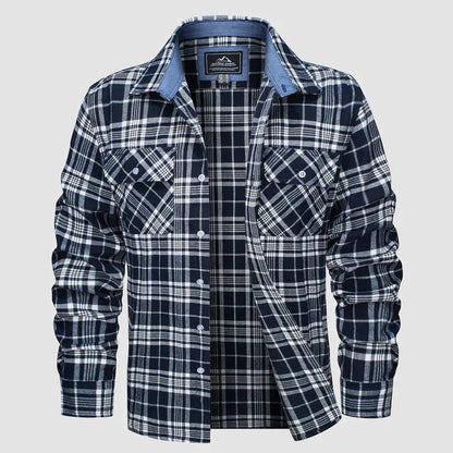 Chemise à carreaux moderne en flanelle pour homme