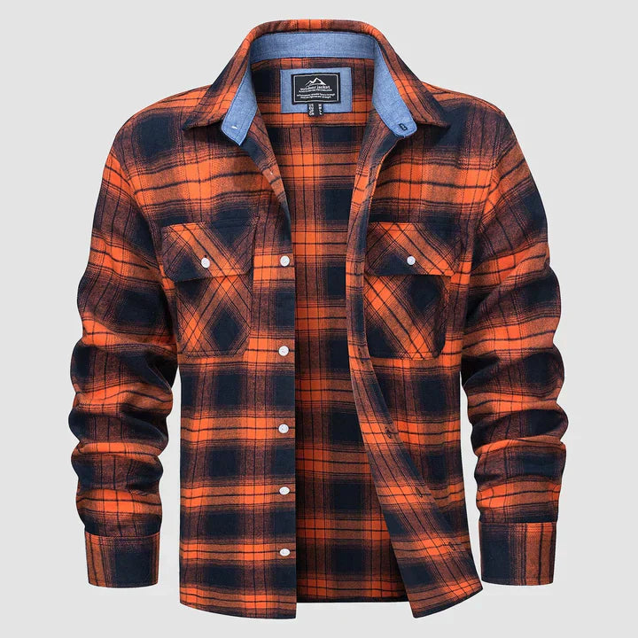 Chemise à carreaux moderne en flanelle pour homme