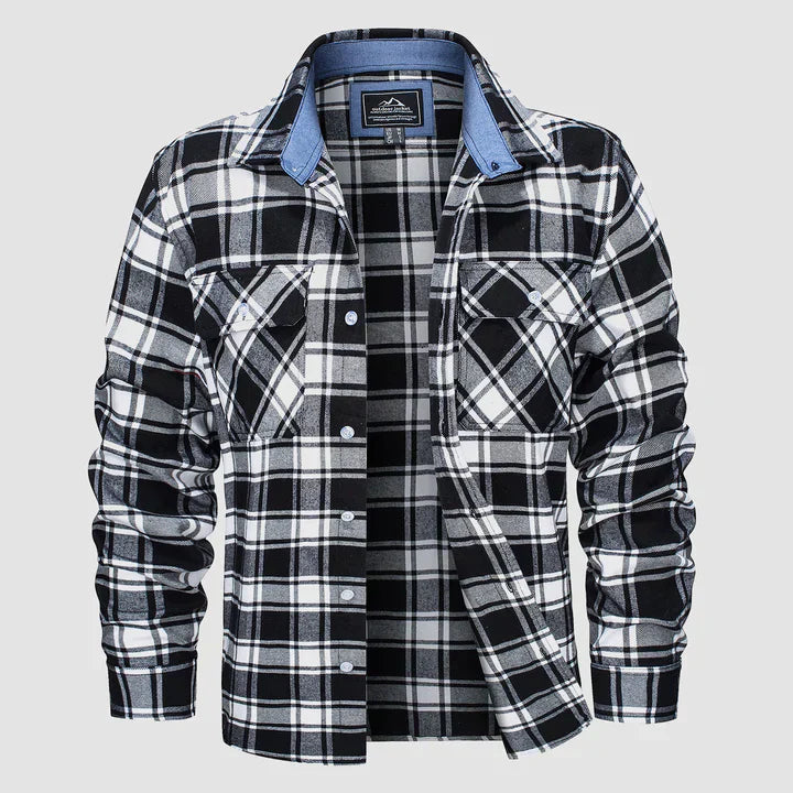 Chemise à carreaux moderne en flanelle pour homme