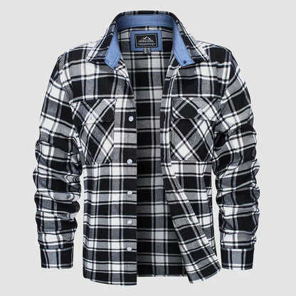 Chemise à carreaux moderne en flanelle pour homme