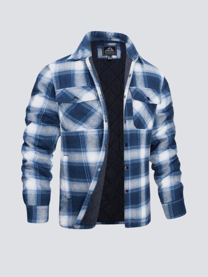 Veste d'hiver homme à carreaux doublée flanelle