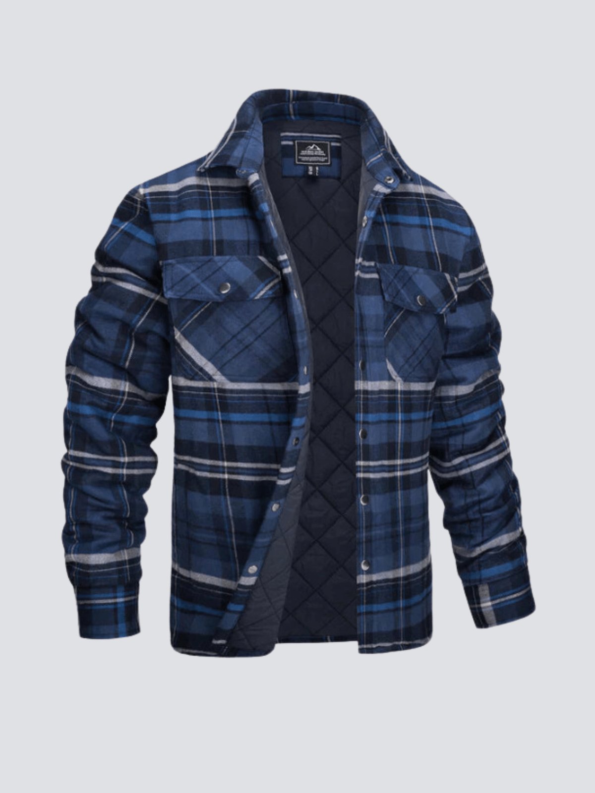 Veste d'hiver homme à carreaux doublée flanelle