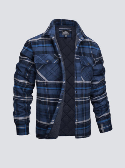 Veste d'hiver homme à carreaux doublée flanelle