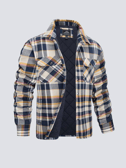 Veste d'hiver homme à carreaux doublée flanelle