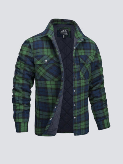 Veste d'hiver homme à carreaux doublée flanelle