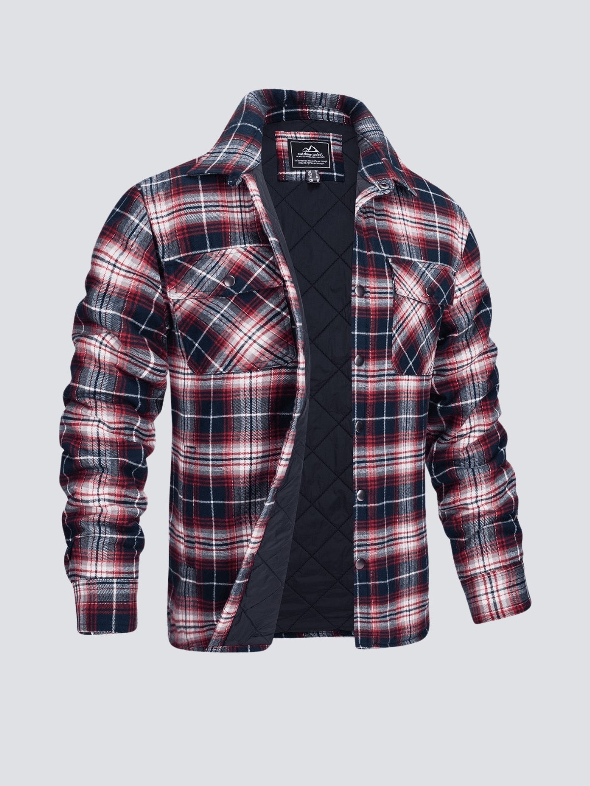 Veste d'hiver homme à carreaux doublée flanelle