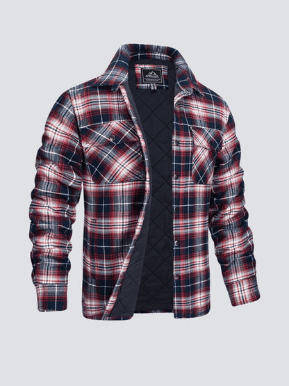 Veste d'hiver homme à carreaux doublée flanelle