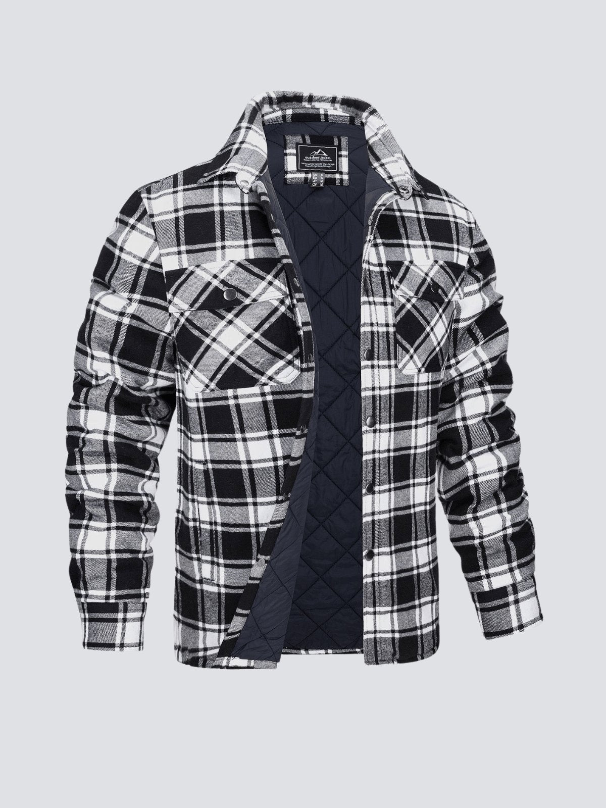 Veste d'hiver homme à carreaux doublée flanelle
