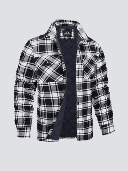 Veste d'hiver homme à carreaux doublée flanelle