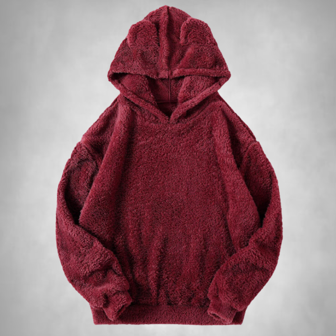 Sweat à capuche polaire homme chaud confortable aspect peluche