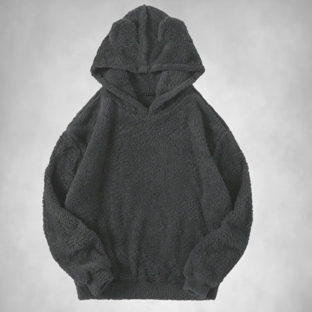Sweat à capuche polaire homme chaud confortable aspect peluche